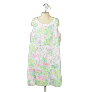 Lilly Pulitzer Girls Mila Shift Dress Sea Salt Blue Parade Size 14